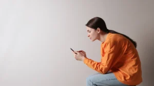 スマホ使用中の姿勢がストレートネックを助長している